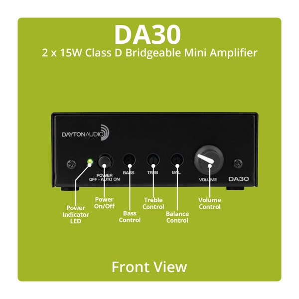 Main product image for Dayton Audio DA30 2x15W Class D Bridgeable Mini A 300-330
